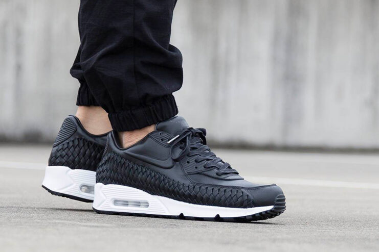 Air max 90 clearance essential black grey woven