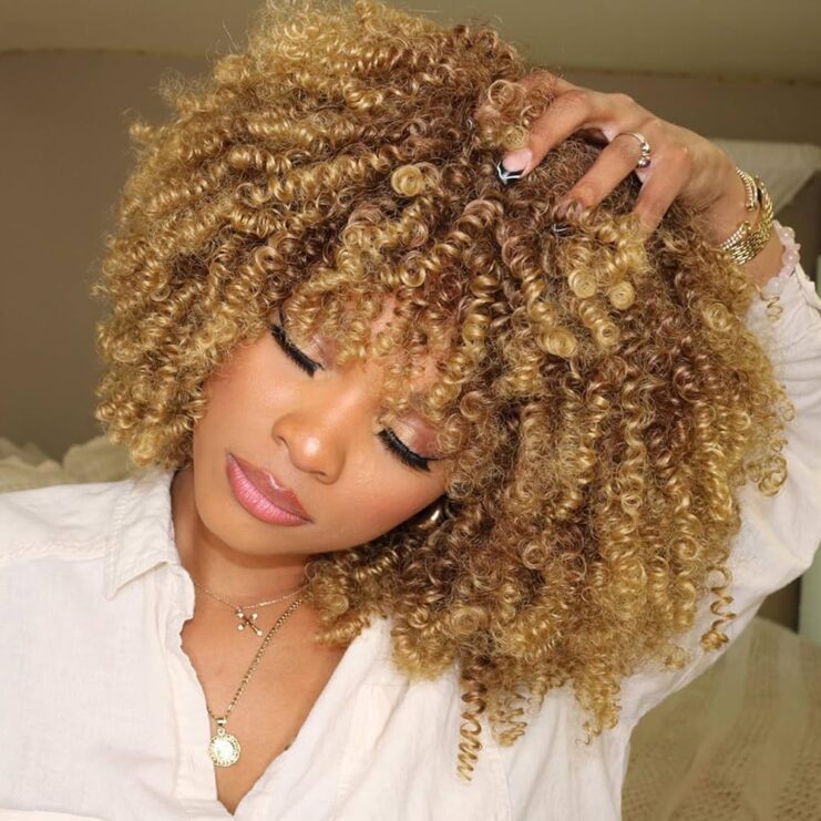 Voluminous Afro Curls With Short Curly Wigs