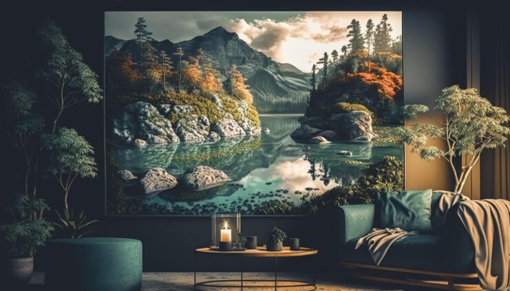 nature wallpaper living room